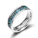 TIGRADE 6mm 8mm Titanium Rings Turquoise Imitated Meteorite Inlaid Wedding Band Size 6-12