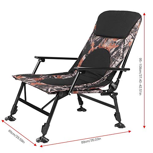 Dioche Chaise De Camping, Chaise De Pêche, Structure En Acier, Chaise Longue Inclinable, Chaise Longue Pliante Portable…