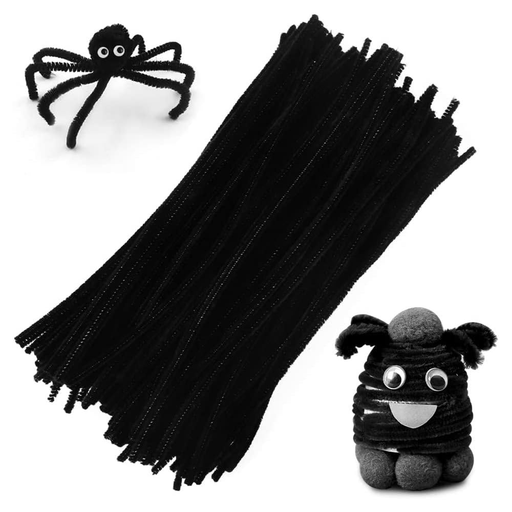 Hsthe Sea 200PCS Pipe Cleaners for Craft Wire Pipe Cleaners Craft Kit for Crafts and Decorating -Black