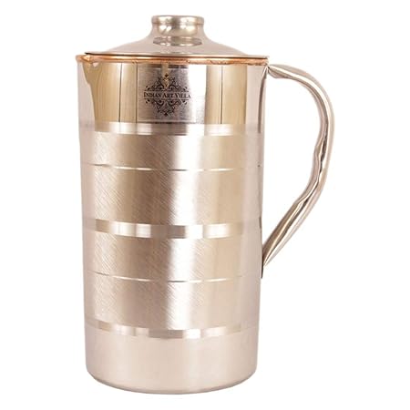 Indian Art Villa Steel Copper Jug Pitcher, for Water Storage & Drinkware