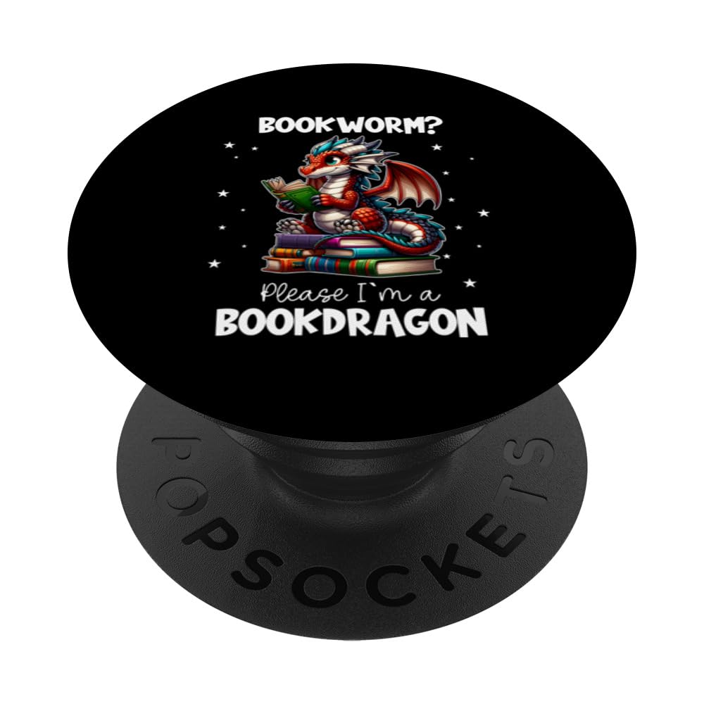 I am the book dragon Bookworm Reading Book Lover PopSockets Swappable PopGrip