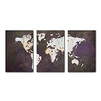 3 Piece Canvas Wall Art World Map Canvas Prints Home Artwork Decoration for Living Room,Bedroom - 16
