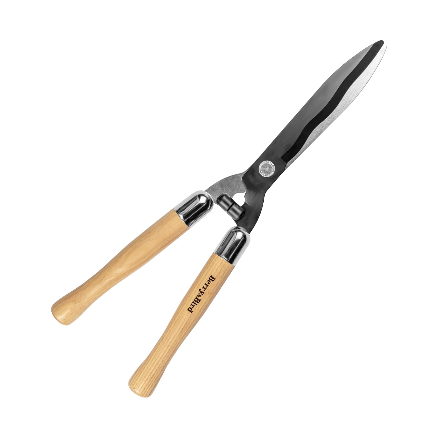 Berry&Bird Garden Hedge Shears, 50.5cm/19.88in Heavy Duty Pruning Shear for Trimming Borders and Bushes, Manual Hedge Clippers with Wooden Handle and SK5 High Carbon Steel Sharp Blades