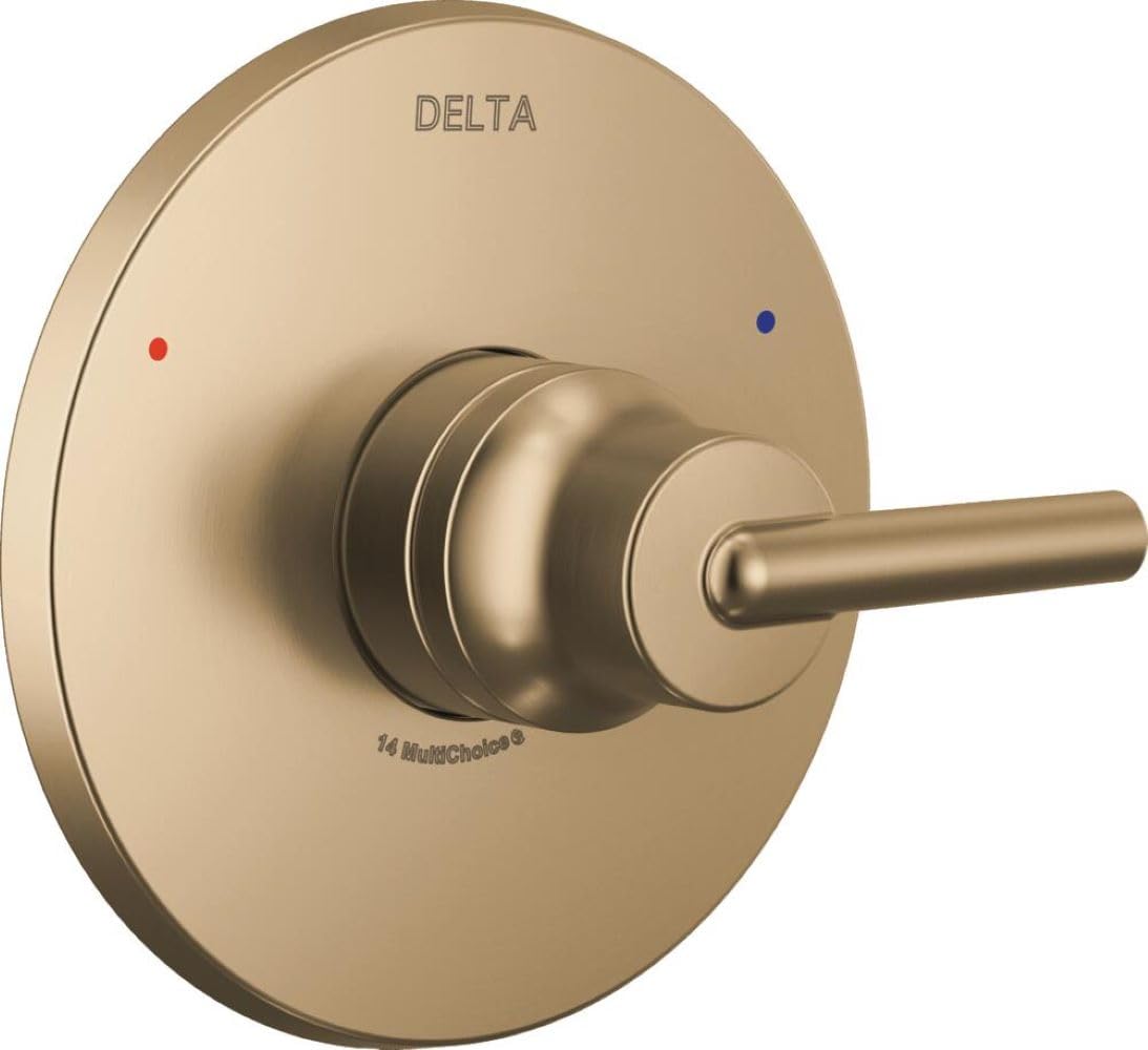 Photo 1 of Delta Faucet Trinsic 14 Series Single-Function Gold Shower Valve Trim Kit, Shower Handle, Delta Shower Trim Kit, Champagne Bronze T14059-CZ (Valve Not Included)