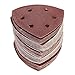 KINGSO 50 Pack Triangle Sanding Discs Sandpaper Hook and Loop Pads 40/60/80/120/180 Assorted Grits 6-Hole