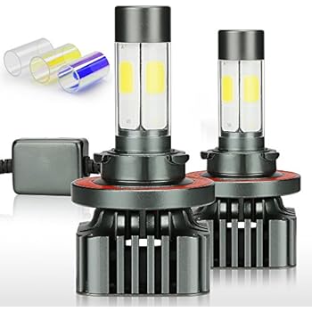 9008 H13 Led Headlight Bulbs High Low Beams 100W 12000LM Conversion Kits 3000K Yellow 6000K White 8000K Ice Blue 4 Sides Car Truck Headlamps Anti Flicker ZDATT