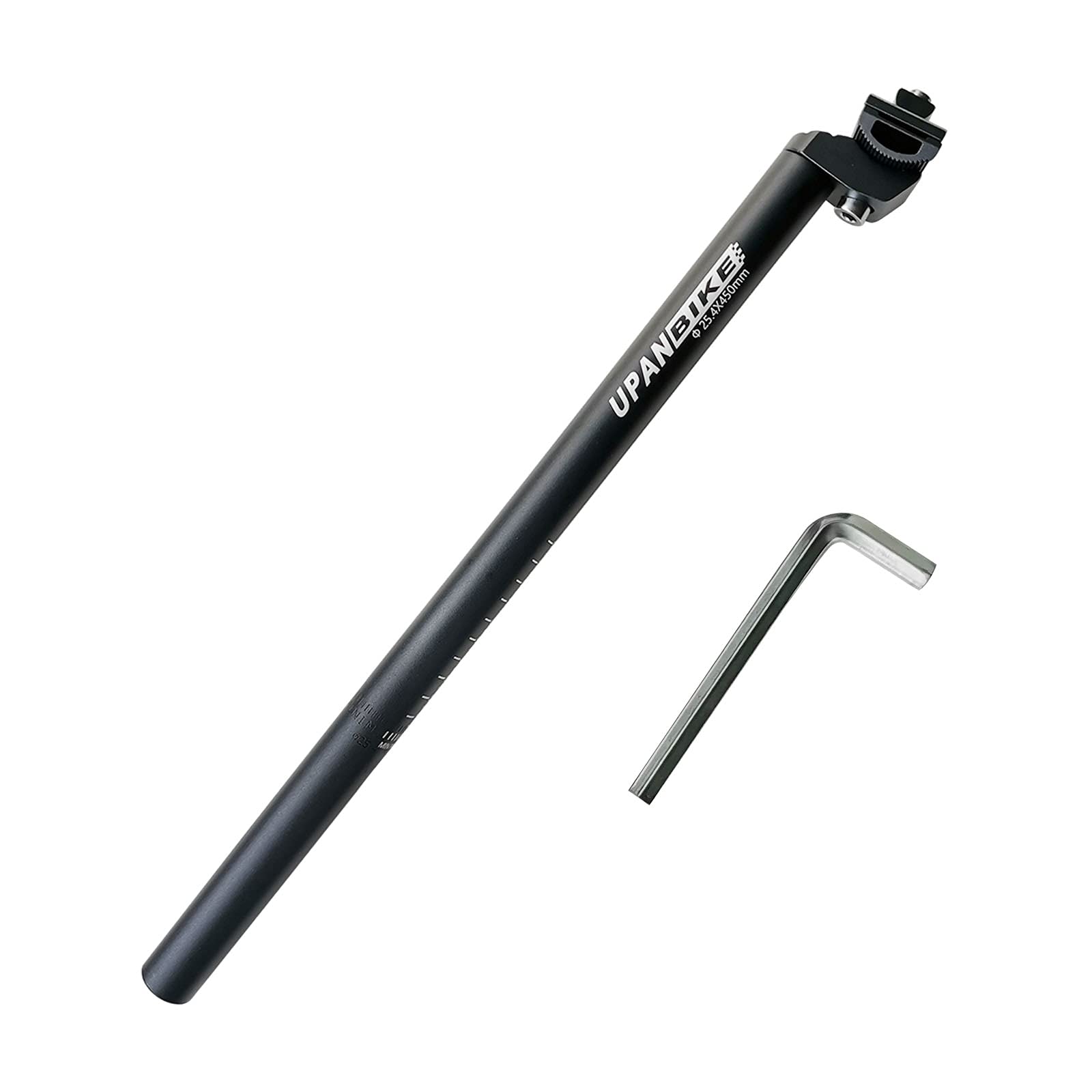 UPANBIKE Extra Long 17.7inch (450mm) Bike Bicycle Aluminium Alloy Seat Post with Micro Adjust Clamp (φ 25.4mm)