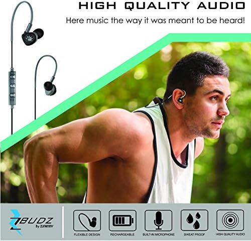 Z BUDZ Bluetooth Noise Reducing Earbuds, Black/Grey