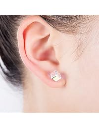 Pendientes con forma de cubo, cristales de Swarovski, circonita cúbica