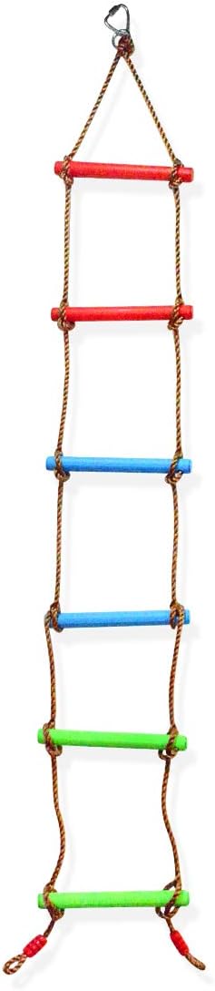 TOPNEW 6.6 Ft Climbing Rope Ladder for Kids, Climbing Ladder Hanging Rope Ladder for Indoor Play Set and Outdoor Tree House, Playground Swing Set and Ninja Slackline: Toys & Games