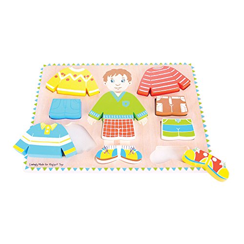 Bigjigs Toys Dressing Boy Puzzle - Wooden Dress-Up Jigsaw