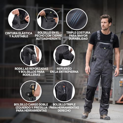Stenso Men's Work Bib Prism – Heavy Duty with Numerous Pockets