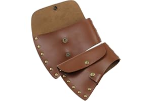 SOPOTUTU 2pcs Leather Hatchet Head Sleeve Protective Cover Set for Outdoor Camping Fire Axe with Large