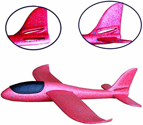 Eiito Throwing Foam Airplane, 2 Flight Mode Hand Launch Glider Plane inertia aircraft (Big 18.9 inch) Blue Kids Ourdoor Sports Toy Gift (Red 48cm-Big)