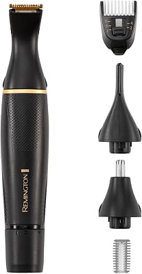 Taglia peli Naso, Orecchie Professionale Indolore, Taglia peli multiplo [rifinitore per peli del naso, orecchie, sopracciglia, regolabarba], lama titanio, testina 1-5 mm, a batteria, NE7000