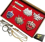 The Legend of Zelda Triforce Link Sword Shield Necklace Pendant Keychain Set Collection