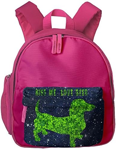 Kiss Me Love Beer Dog Unisex Lightweight Kids Trains Planes&Trucks School Bag