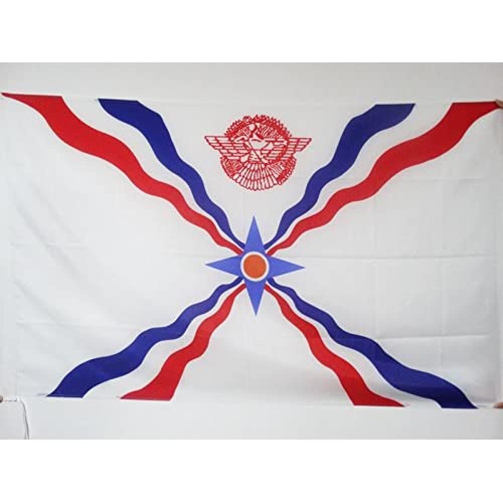 AZ FLAG - Assyria New Flag - 2x3 Ft - Assyrian Banner with Sleeve - 100% Polyester - Fade Resistant - Vivid Colors - 2' x 3' Feet - 90x60 Cm