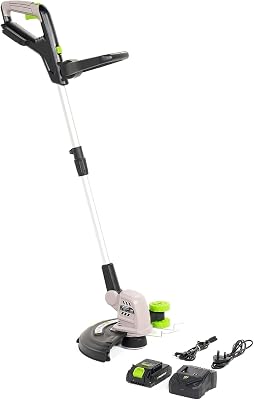 Recortadora de Césped Inalámbrica 20V MU-BAT-GT30-KIT – Inalámbrica, Ancho de Corte de 25 cm – Motor Potente de 8000 RPM, Batería Li-Ion de 3 Ah Duradera para Cortes Precisos, 20V Cortacésped