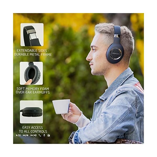 Bluetooth-Headphones-Over-Ear-PowerLocus-Wireless-Headphones-Hi-Fi-Stereo-Deep-Bass-Soft-Earmuffs-Foldable-Headphone-with-Built-in-Microphone-Wireless-and-Wired-Headset-for-Cell-PhonesTablets-PC Bluetooth Headphones Over-Ear, PowerLocus Wireless Headphones, Hi-Fi Stereo Deep Bass, Soft Earmuffs Foldable Headphone…
