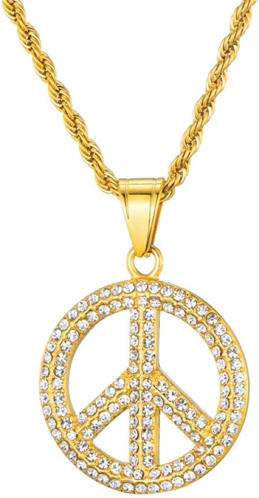Peace sign necklace amazon Clearance