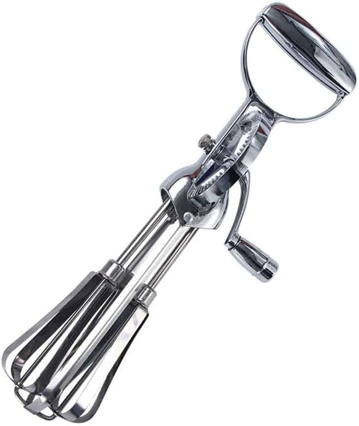 Egg Beater Manual Whisk,Stainless Steel Rotary Egg Beater,Double