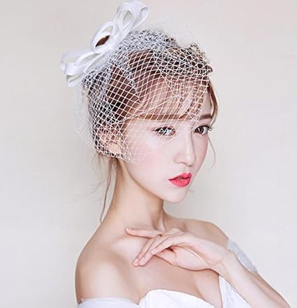 Amazon Com Gtvernh The Bride Headdress White Gauze Veil Korean