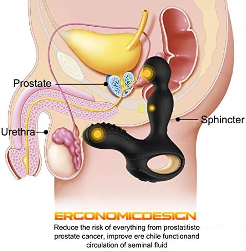 Adúllt Toy for Men Próstate Mássaging Device 360 Degree Rotating P Stimulator with 9 Frequency Powerful Stimúlation Pàtterns for Rémote Amál Plùgs for Women Men Begínners Silicone Toys
