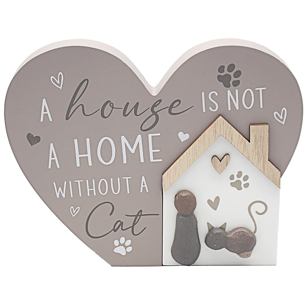 Lesser & Pavey British Designed Loving Quotes Plaque | Loving Message Plaque For Home or Office | Cat Heart Great Friendship Gifts For Birthdays - Love and Affection