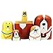 5pcs Cute Dog Nesting Dolls Handmade Wooden Russian Matryoshka Wishing Dolls Birthday for Kids Decoration