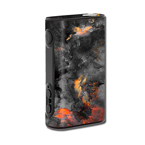 Skin Decal Vinyl Wrap for eLeaf iPower 80W Vape Mod Skins Stickers Cover / Grey Clouds on Fire Paint