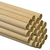 Wooden Dowel Rods – 7/8” x 36” Unfinished Hardwood Sticks – For Crafts and DIY’ers – 2 Pieces – Woodpecker Crafts