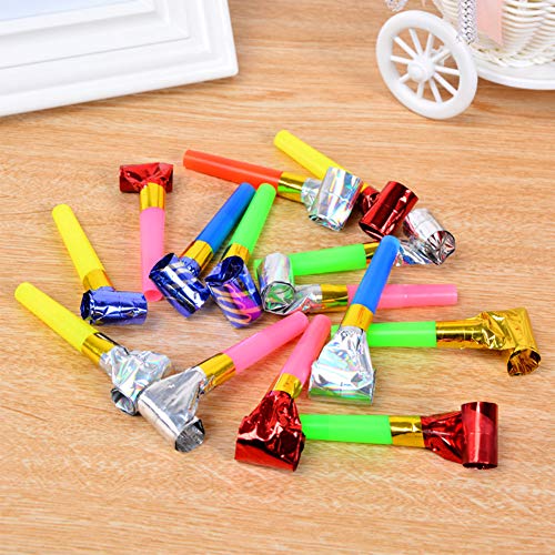 136 Pcs Party Blowers Party Horns,Multicolor Musical Blowouts Glitter Fringed Noisemaker Blowouts Whistles Fun Party Favors for Birthday Party Christmas New Years Party Toys Gifts