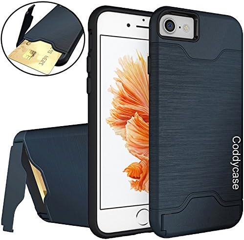 iPhone 7 Case,iPhone 7 Cases,iPhone 7 Cover,Coddycase Protective Card Slot Holder Hybrid Cover with Kickstand for iPhone 7 (2016)-Deep Blue