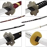 Anime Sword Set of 4 Wooden Cosplay Replica Anime Combo Lead-Free Paint, Cosplay Safe, Convention Ready
