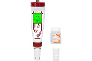 GIDIGI Aquarium Salinity pH Meter,Digital Pool Salt Tester,Simultaneously Display 5 in 1 PPM pH EC Reader Water Quality Tester for Pool, Aquaponics,Koi Pond, Coral Reef Tank