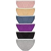 Nabtos Cotton String Bikini Hi Cut Women Underwear Checky Multicolor Black Panties Pack 6
