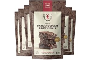 Renewal Mill Dark Chocolate Brownie Mix 18 oz, Gluten-Free, Vegan, Non-GMO, Upcycled Ingredients I Easy to Make, Only Requires Oil and Water, Kid-Friendly | Packaging May Vary - (Pack of 6)