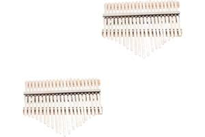 MIKINONA 2 Sets Thumb piano accessories handmade kalimba kit DIY 21 key kalimba replacement DIY finger piano kit DIY kalimba kit wood finger piano finger thumb piano repair Metal