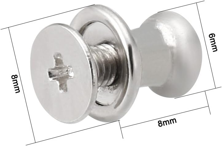Sourcingmap 6mmx8mm Gift Jewelry Box Single Hole Round Knobs Pull Handles Silver Tone 12pcs, 6mmx8mm, 12 Pack - Image 3