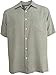 Good Life Mens Silk Camp Shirt Button Front Black Houndstooth Casual