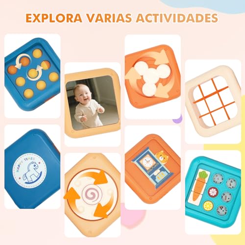 BESCOST Busy Board Montessori, Baby Activity Cube, Toy for Baby Over 18 Months, Fine Motor Educational Toys, Toys Gifts for Boys Girls Birthday Christmas