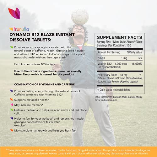Frunutta Dynamo B12 Blaze Under The Tongue Instant Dissolve Tablets