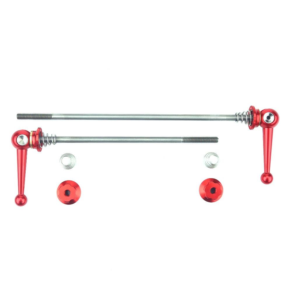 Bicycle Quick Release Skewer, Ultralight Titanium Alloy Red Skewer Set 2 Piece Replacement Repair Parts for Cyclists Mountain Bikers Bike Repair Shops DIY Maintenance