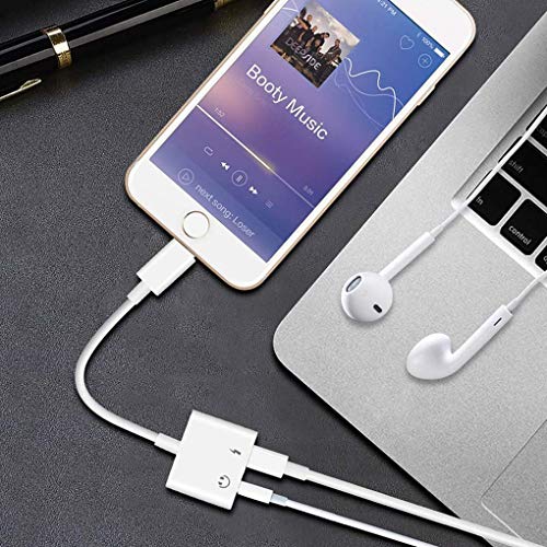 image for KETURITON Headphone Adapter for iPhone 3.5mm Jack Dongle 2 in 1 Access
