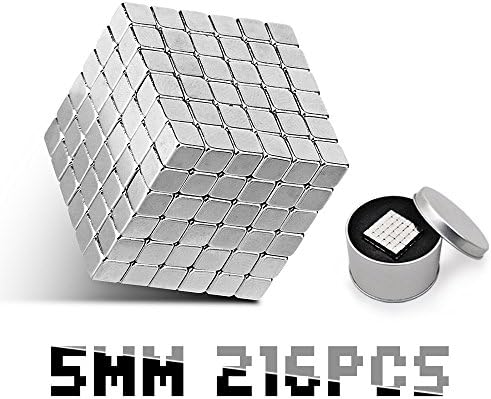 NYCF 5MM Magnetic Cube Puzzle, Magnets Cubes Fidget Toy, 216pcs Magic Sculpture Blocks Stress Relief Toys DIY Educational for Kids