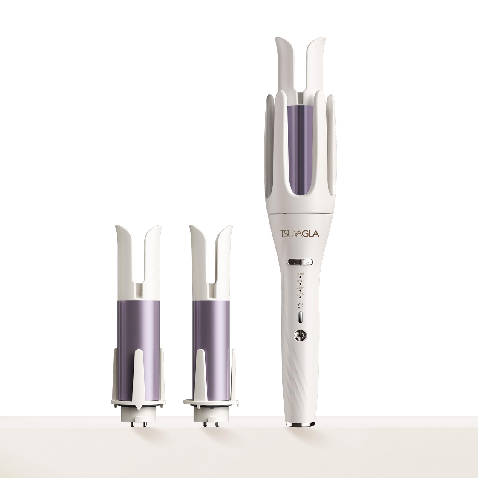 Photo 1 of 3 in 1 Automatic Curling Iron, Hair Curlers with 3 Curling Barrels (1" - 1.25" - 1.5"), Rotating Curling Iron with 3 Temp, 2-Way Rotation, 10S Fast Heating, Anti-Scald, Dual Voltage, White