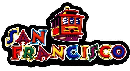 San Francisco Jumbo Rubber Magnet, California Magnets, California Souvenirs, San Francisco Souvenirs