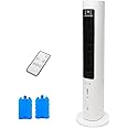 Windowless Portable Air Conditioner, 41” Evaporative Air Cooler with Remote, Swamp Cooler 3 Models,12H Timer, 70°Oscillation Tower Air Conditioner 3L Water Tank & 2 Ice Packs for Room Bedroom Office