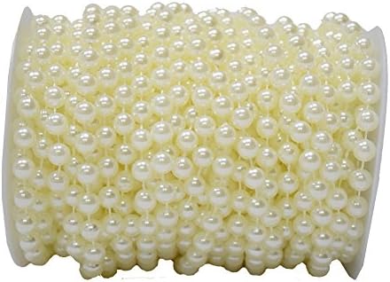 Equal Sign 6mm Large Pearls Faux Crystal Beads by the Roll (6mm Ivory)